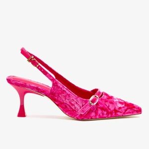 Larroude Shoes Ines Pump In Pink Velvet
